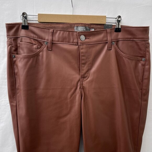 Torrid Perfect Skinny Hi-Rise Faux Leather Pants‎ Brown Womens 16R NWT - Picture 5 of 15